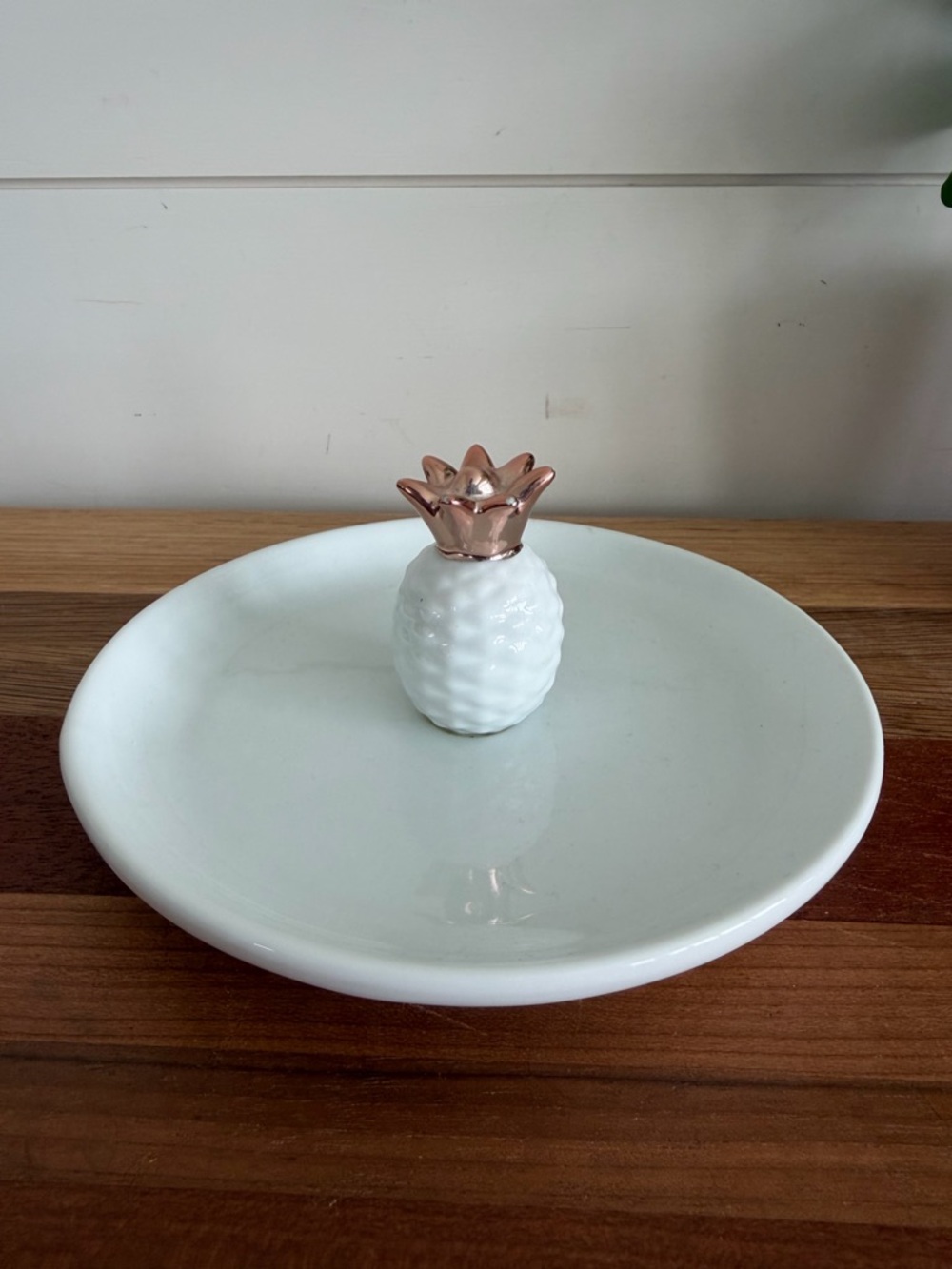 Threshold Target White Ceramic Trinket Dish Gold Pineapple